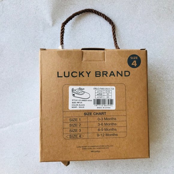 LUCKY BRAND  Crib Shoes Style : LB -AMBER- MAR Black Size 4 (9-12M) - Picture 5 of 5